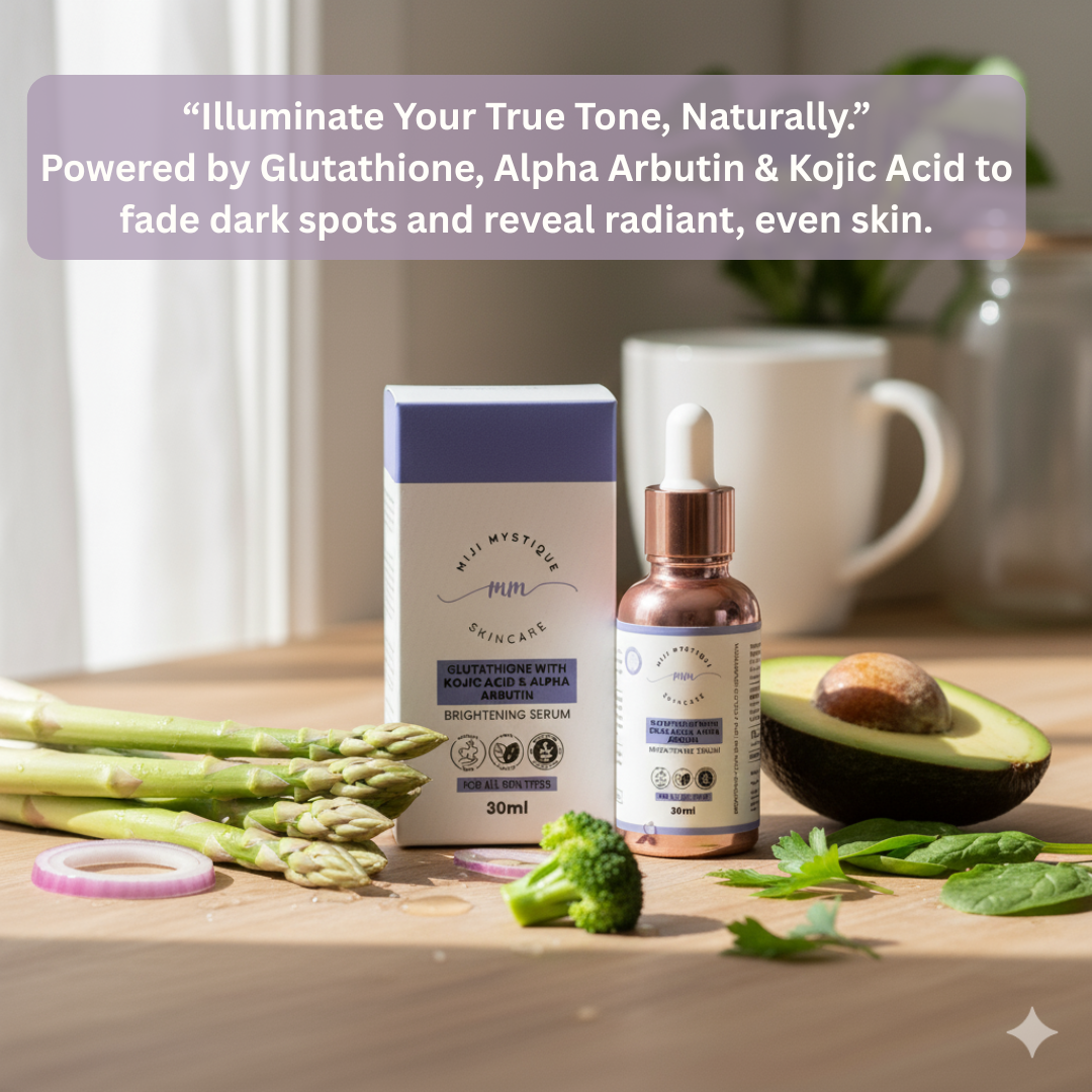 Miji Mystique Glutathione 10% with Kojic Acid & Alpha Arbutin Brightening Serum – 30ml