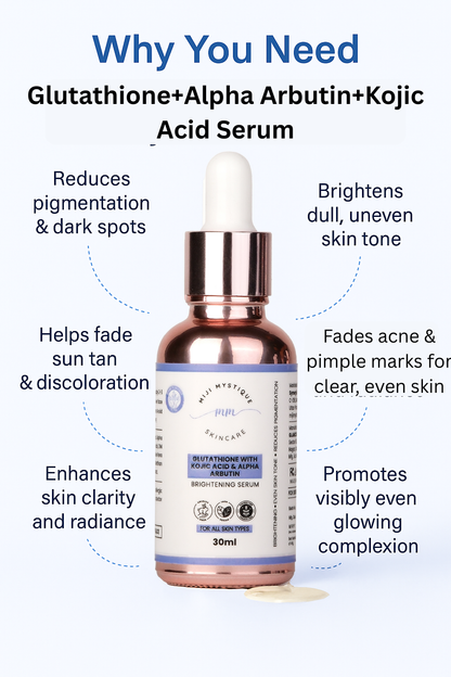 Miji Mystique Glutathione 10% with Kojic Acid & Alpha Arbutin Brightening Serum – 30ml