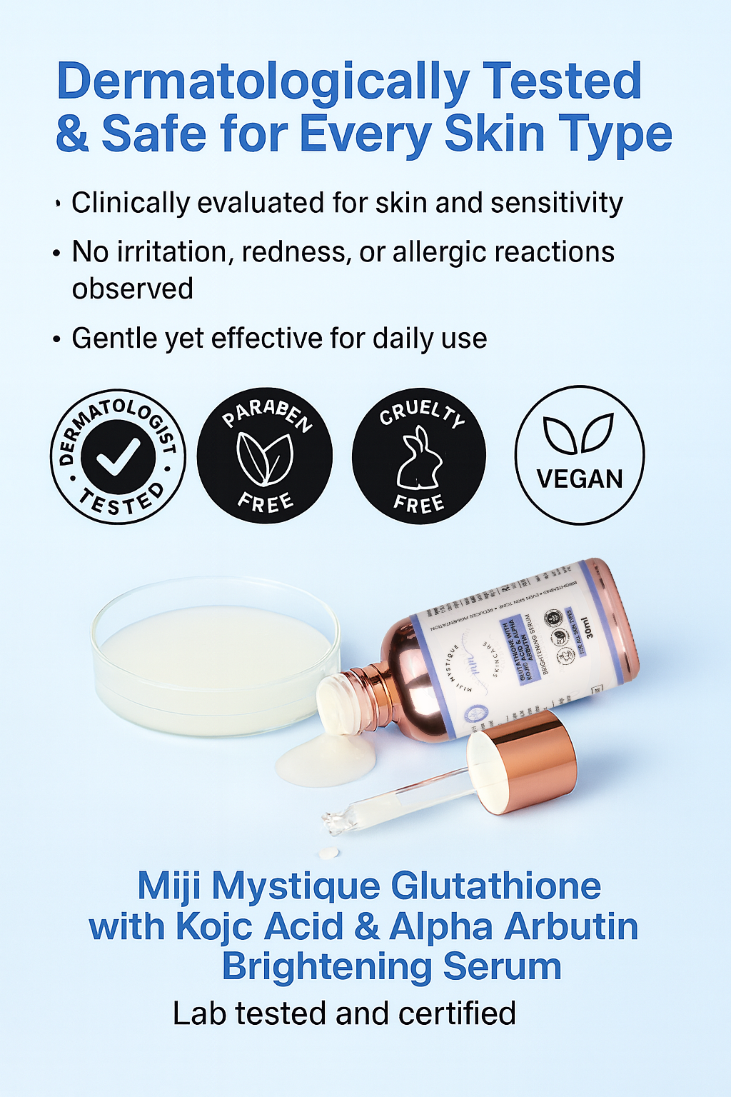 Miji Mystique Glutathione 10% with Kojic Acid & Alpha Arbutin Brightening Serum – 30ml