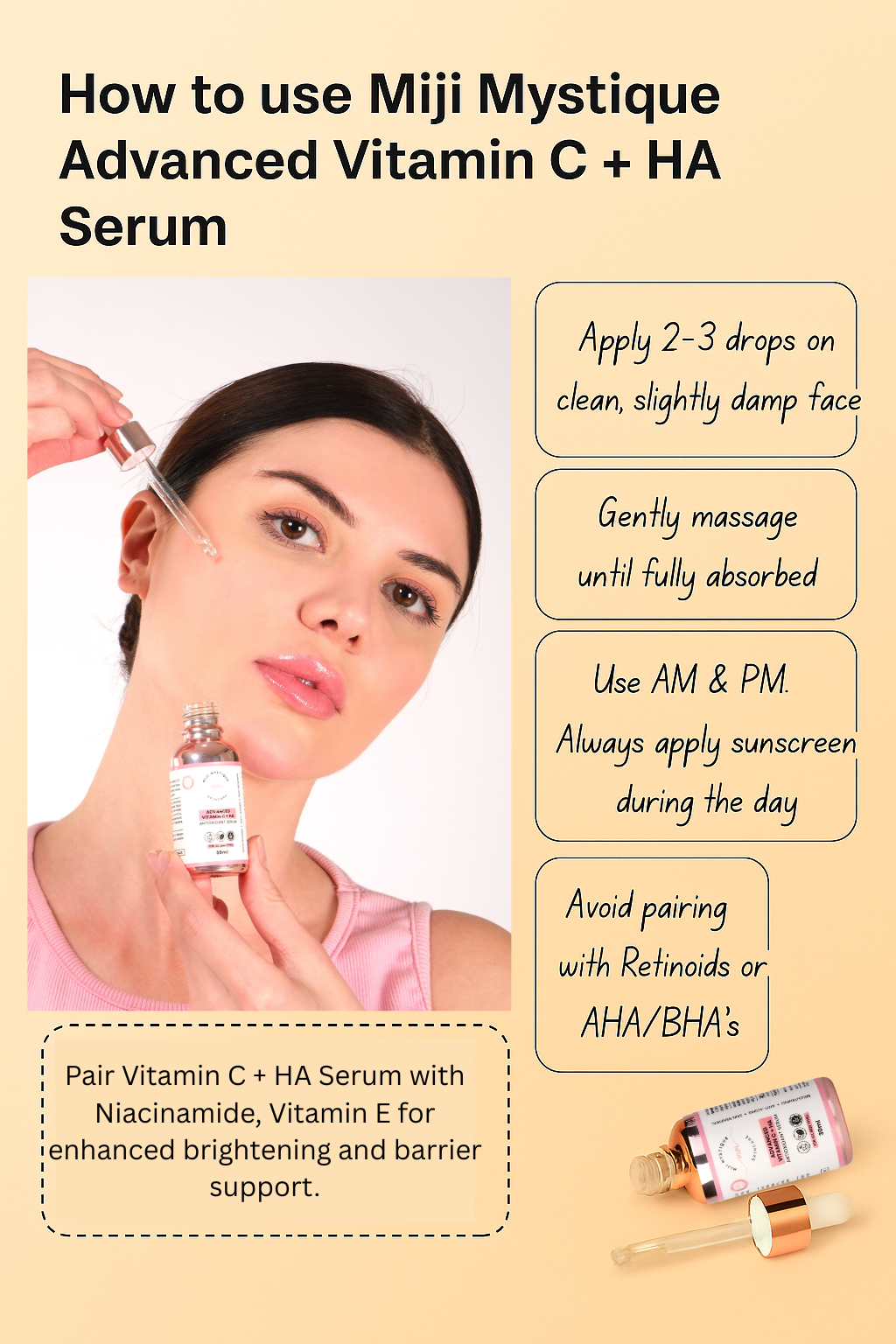 Miji Mystique Advanced Vitamin C + HA Antioxidant Serum – 30ml – For All Skin Types