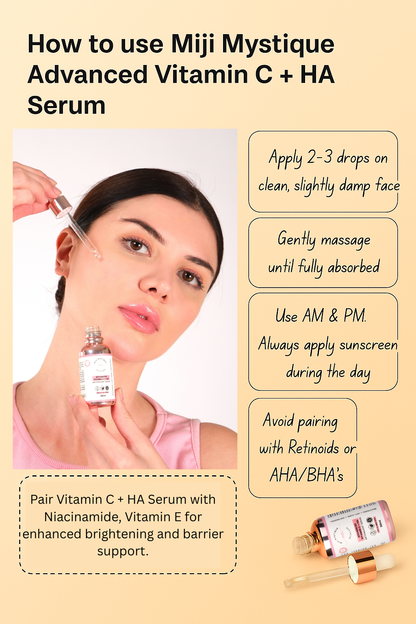 Miji Mystique Advanced Vitamin C + HA Antioxidant Serum – 30ml – For All Skin Types