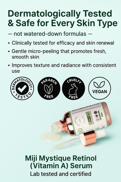 Miji Mystique Retinol (Vitamin A) Revitalizing Serum 2% – For All Skin Types – 30ml