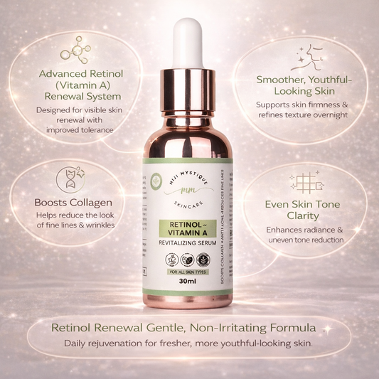 मिजी मिस्टिक रेटिनॉल (विटामिन ए) रिवाइटलाइजिंग सीरम 2% – सभी प्रकार की त्वचा के लिए – 30ml