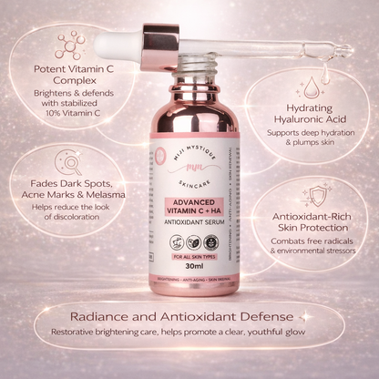 मिजी मिस्टिक एडवांस्ड विटामिन सी + HA एंटीऑक्सीडेंट सीरम - 30 मिली - सभी प्रकार की त्वचा के लिए