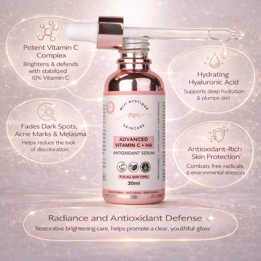 मिजी मिस्टिक एडवांस्ड विटामिन सी + HA एंटीऑक्सीडेंट सीरम - 30 मिली - सभी प्रकार की त्वचा के लिए