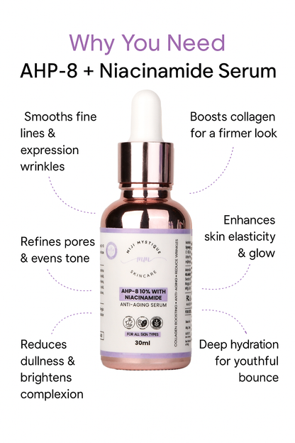 मिजी मिस्टिक AHP-8 (Argireline) पेप्टाइड 10% नियासिनमाइड एंटी-एजिंग सीरम के साथ - 30 मिली