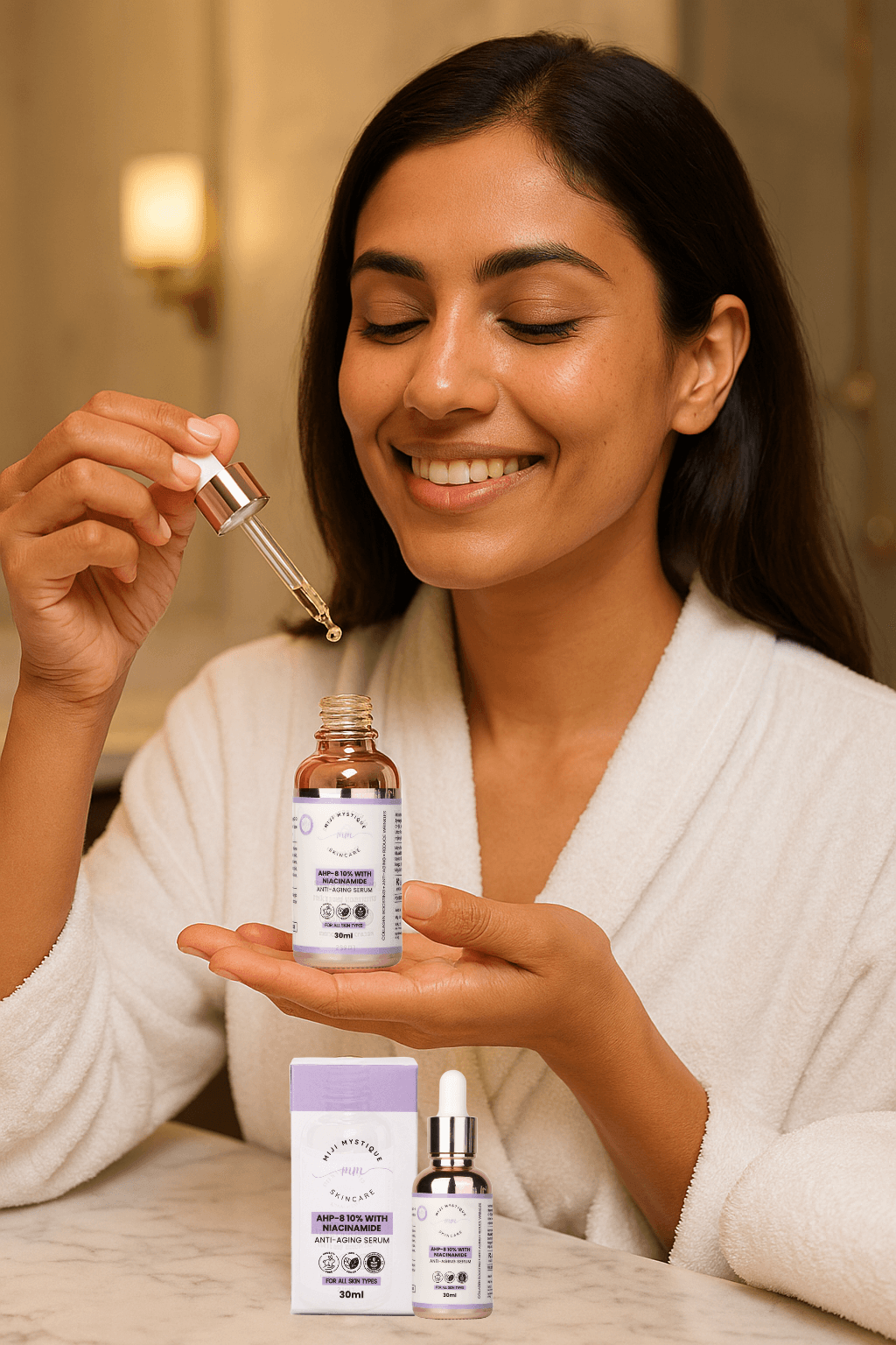 Miji Mystique AHP-8(Argireline) peptide 10% with Niacinamide Anti-Aging Serum – 30ml - Miji Mystique